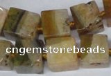 CAG7382 15.5 inches 11*12mm - 13*14mm cube dragon veins agate beads