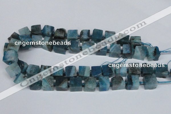 CAG7384 15.5 inches 11*12mm - 13*14mm cube dragon veins agate beads