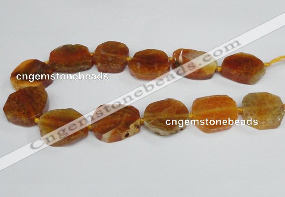 CAG7402 15.5 inches 25*30mm - 30*35mm freeform dragon veins agate beads