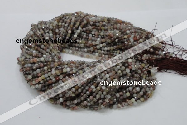 CAG742 15.5 inches 4mm faceted round botswana agate beads wholesale