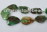 CAG7431 15.5 inches 40*45mm - 45*60mm faceted freeform ocean agate beads