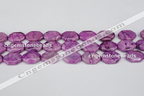 CAG7435 15.5 inches 20*30mm octagonal crazy lace agate beads