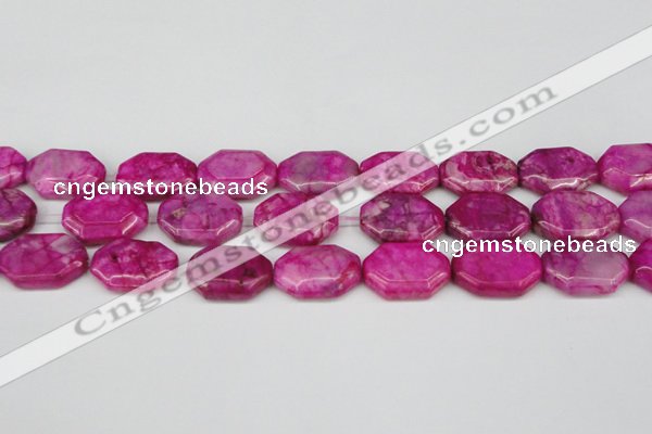 CAG7436 15.5 inches 20*30mm octagonal crazy lace agate beads