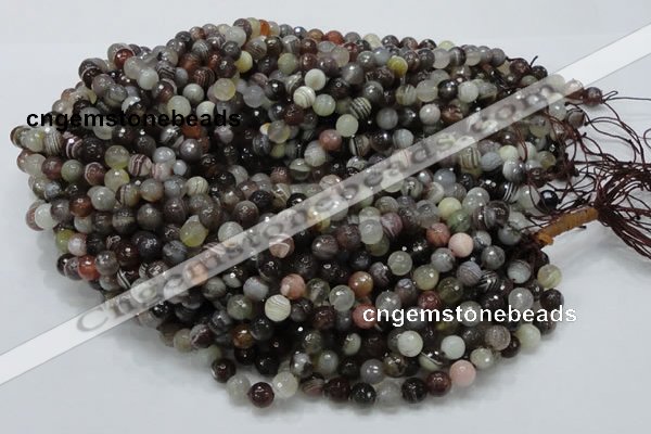 CAG744 15.5 inches 8mm faceted round botswana agate beads wholesale