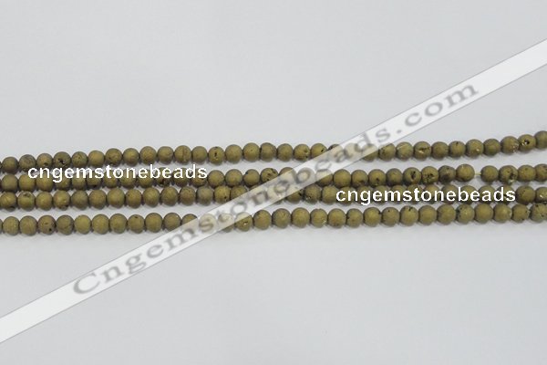 CAG7446 15.5 inches 6mm round plated druzy agate beads wholesale