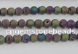 CAG7448 15.5 inches 4mm round plated druzy agate beads wholesale