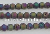 CAG7449 15.5 inches 6mm round plated druzy agate beads wholesale