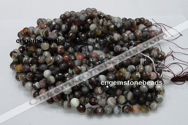 CAG745 15.5 inches 12mm faceted round botswana agate beads wholesale