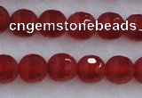 CAG7457 15.5 inches 8mm faceted round matte red agate beads