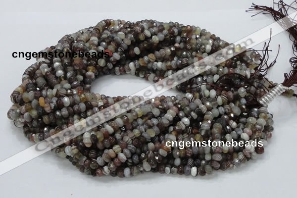 CAG746 15.5 inches 4*6mm faceted rondelle botswana agate beads