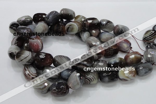 CAG748 15.5 inches 18*25mm faceted egg-shaped botswana agate beads