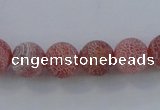 CAG7486 15.5 inches 4mm round frosted agate beads wholesale