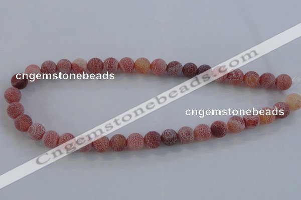 CAG7491 15.5 inches 14mm round frosted agate beads wholesale