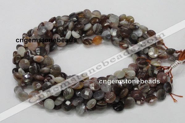 CAG751 15.5 inches 10mm faceted coin botswana agate beads wholesale