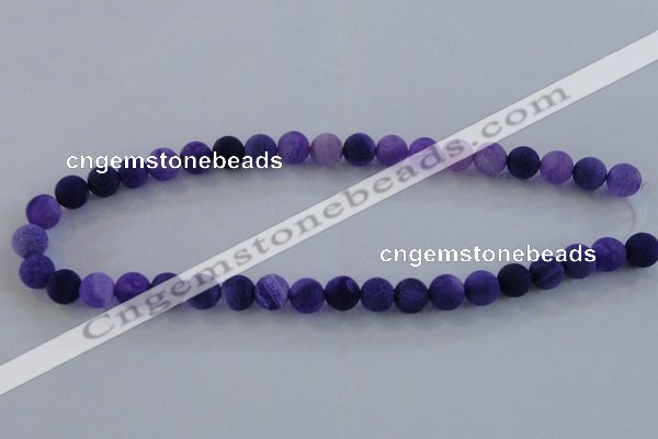 CAG7515 15.5 inches 14mm round frosted agate beads wholesale