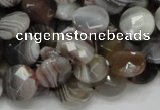 CAG752 15.5 inches 12mm faceted coin botswana agate beads wholesale