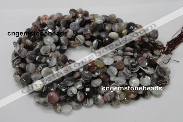 CAG752 15.5 inches 12mm faceted coin botswana agate beads wholesale