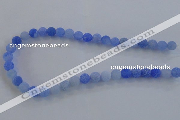 CAG7528 15.5 inches 8mm round frosted agate beads wholesale