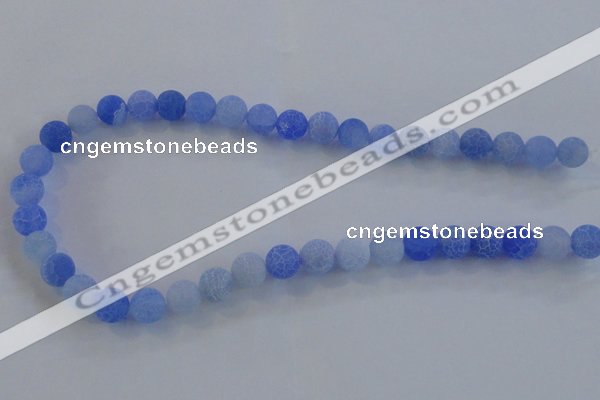 CAG7529 15.5 inches 10mm round frosted agate beads wholesale