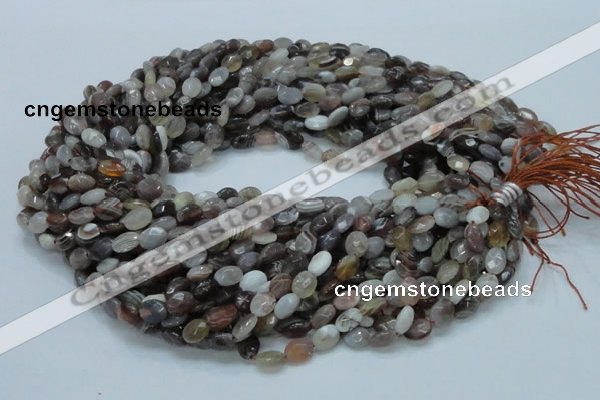 CAG753 15.5 inches 6*8mm faceted oval botswana agate beads