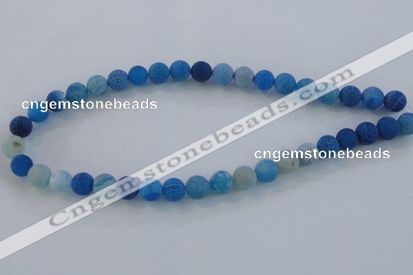 CAG7539 15.5 inches 14mm round frosted agate beads wholesale