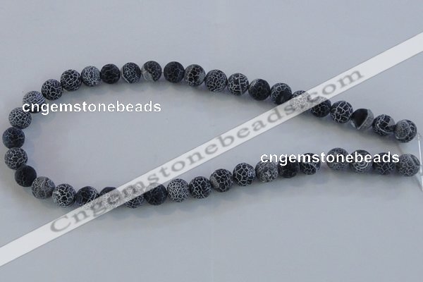 CAG7563 15.5 inches 14mm round frosted agate beads wholesale