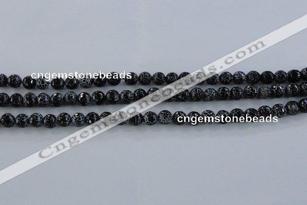 CAG7601 15.5 inches 6mm faceted round frosted agate beads wholesale