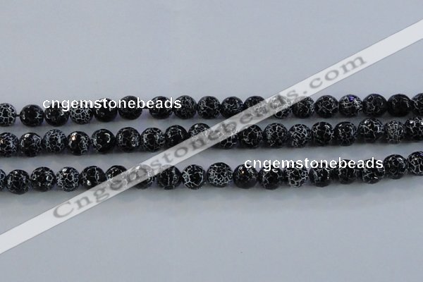 CAG7603 15.5 inches 10mm faceted round frosted agate beads wholesale