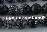 CAG7604 15.5 inches 12mm faceted round frosted agate beads wholesale