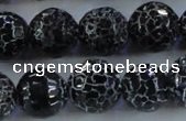 CAG7606 15.5 inches 16mm faceted round frosted agate beads wholesale