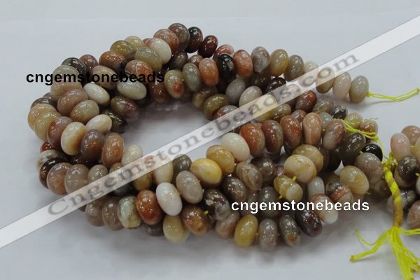 CAG770 15.5 inches 10*16mm rondelle yellow agate gemstone beads