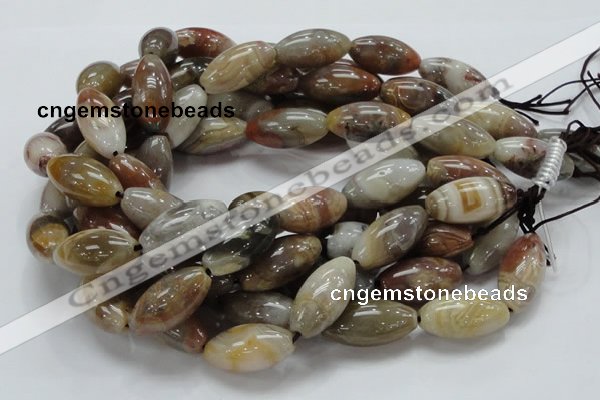 CAG775 15.5 inches 15*30mm rice yellow agate gemstone beads