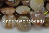 CAG776 15.5 inches 15mm flat round yellow agate gemstone beads