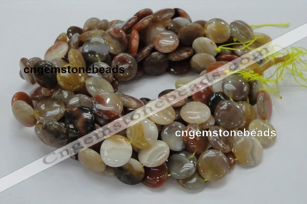 CAG777 15.5 inches 20mm flat round yellow agate gemstone beads