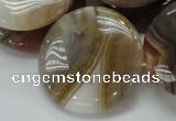 CAG780 15.5 inches 35mm flat round yellow agate gemstone beads