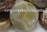 CAG781 15.5 inches 40mm flat round yellow agate gemstone beads