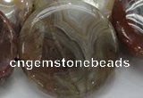 CAG782 15.5 inches 50mm flat round yellow agate gemstone beads