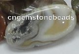 CAG784 15.5 inches 25*50mm oval yellow agate gemstone beads