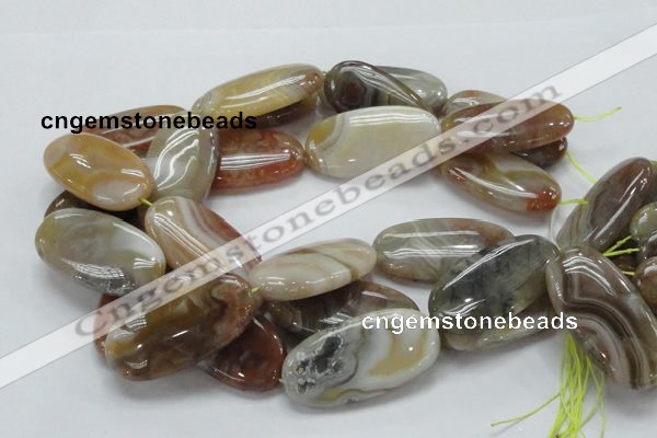 CAG784 15.5 inches 25*50mm oval yellow agate gemstone beads