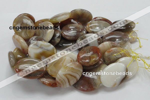 CAG785 15.5 inches 30*40mm oval yellow agate gemstone beads