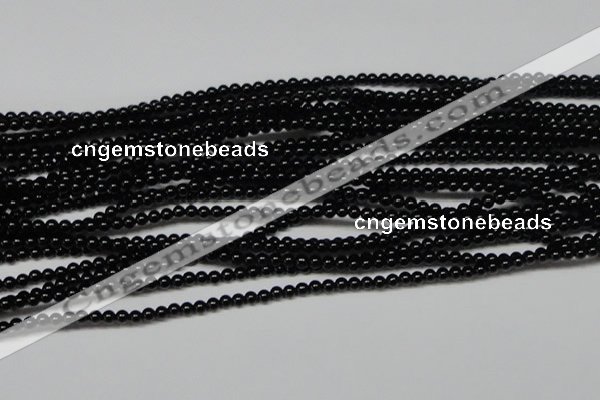 CAG7850 15.5 inches 2mm round black agate beads wholesale