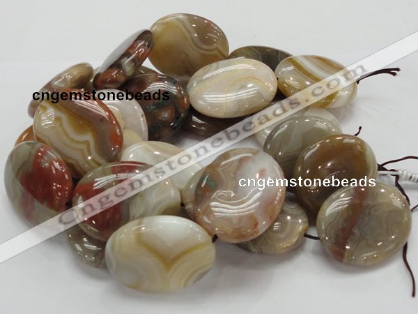 CAG786 15.5 inches 38*48mm oval yellow agate gemstone beads