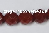 CAG7864 15.5 inches 18mm faceted round red agate beads wholesale