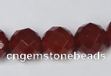 CAG7865 15.5 inches 20mm faceted round red agate beads wholesale