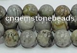 CAG7867 15.5 inches 10mm round silver needle agate beads