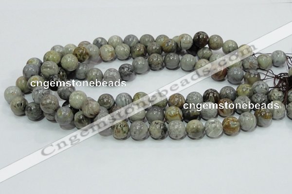 CAG7867 15.5 inches 10mm round silver needle agate beads