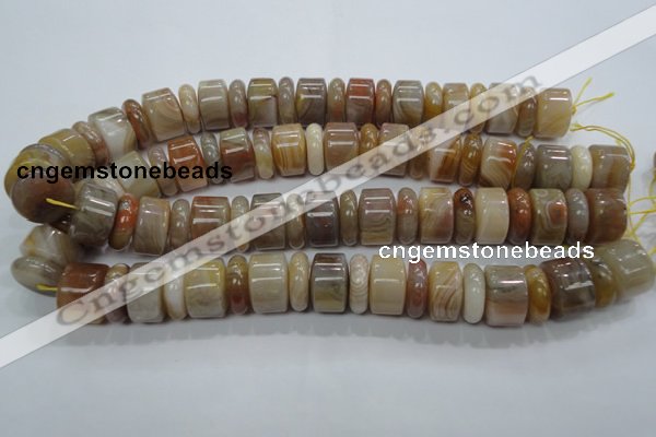 CAG787 15.5 inches 6*18mm & 12*18mm rondelle yellow agate beads