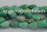 CAG7875 15.5 inches 6*10mm faceted teardrop grass agate beads