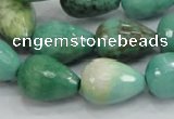 CAG7879 15.5 inches 13*18mm faceted teardrop grass agate beads