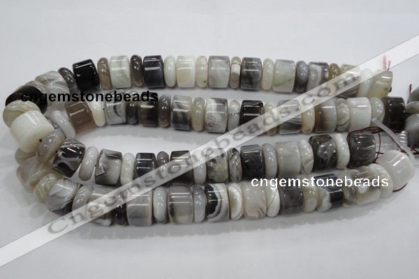 CAG788 15.5 inches 6*18mm & 12*18mm rondelle botswana agate beads